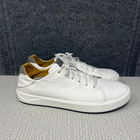 OluKai Other - Olukai Waialae Golf Shoes Spikeless White Leather Mens Size 15 Lace Up Low Top